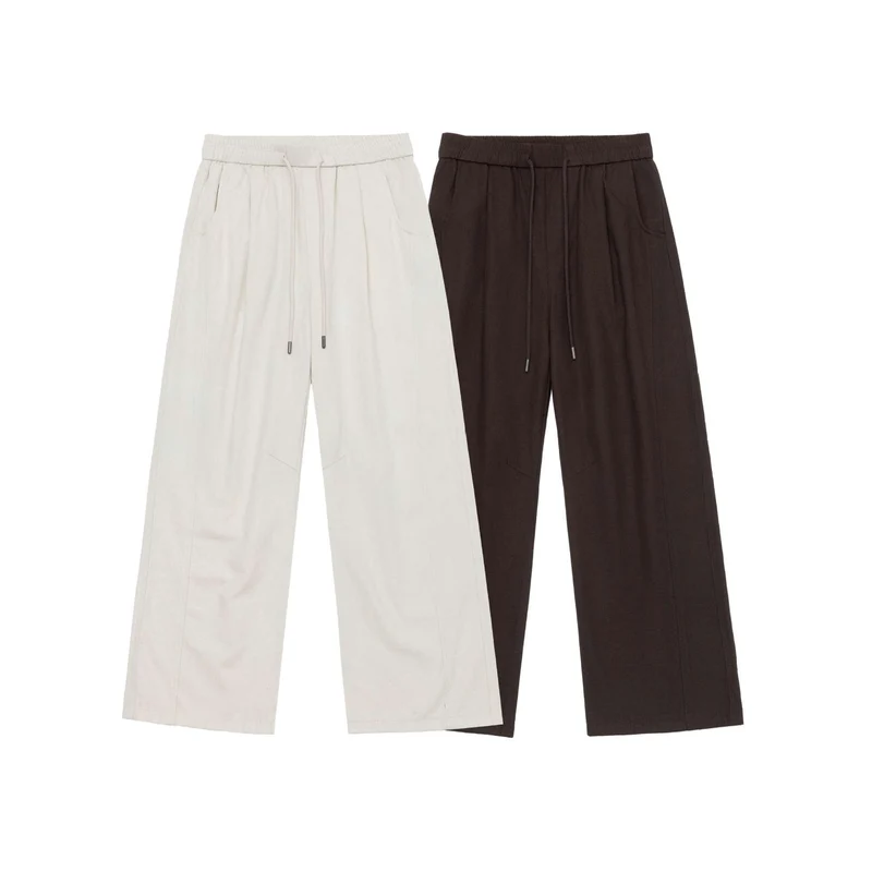 Damen Weite Culotte-Hose aus Baumwollmix mit elastischem Bund und Tunnelzug Nord Taschen