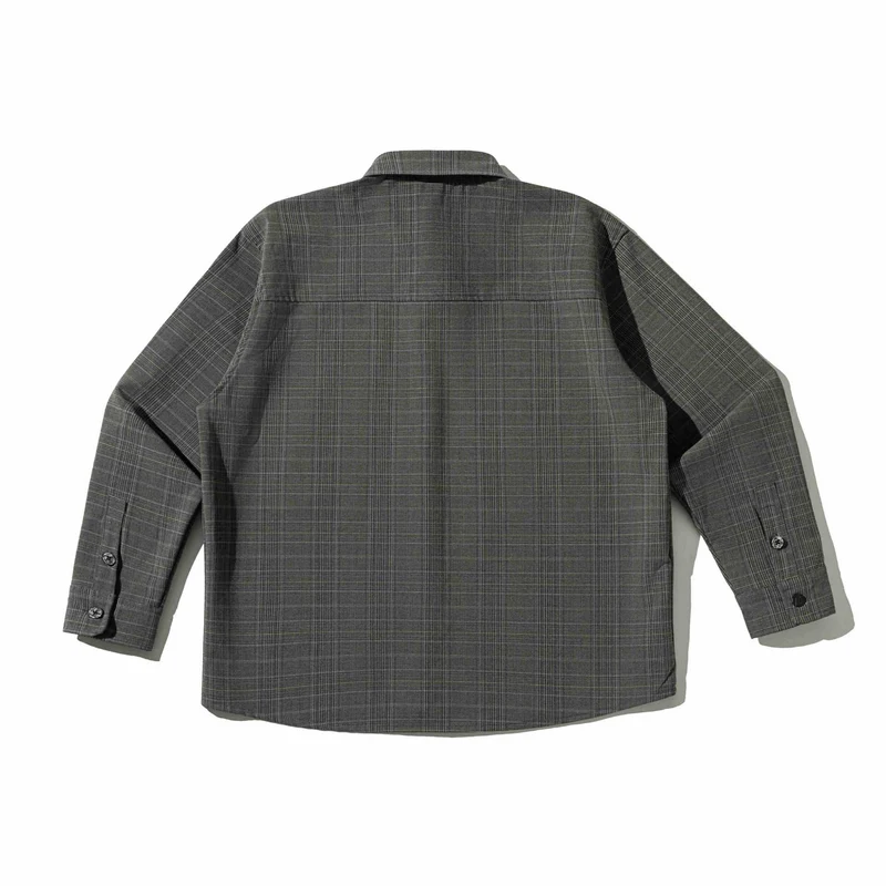 Herren Boxy Glencheck-Hemdjacke mit verlängertem Saum und aufgesetzter Brusttasche Nord Taschen