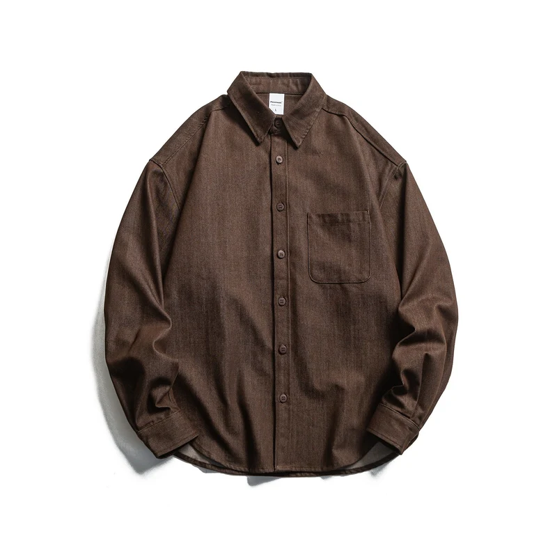 Herren Boxy Hemdjacke aus robustem Twill mit abgerundetem Saum Nord Taschen