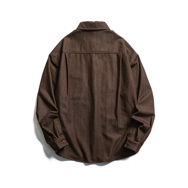 Herren Boxy Hemdjacke aus robustem Twill mit abgerundetem Saum Nord Taschen