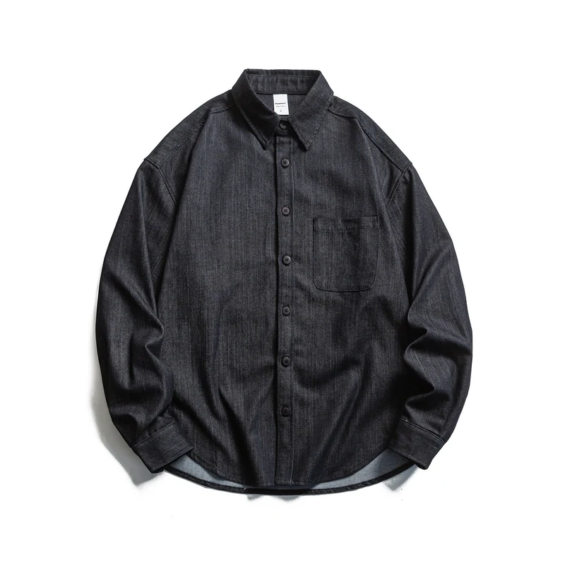 Herren Boxy Hemdjacke aus robustem Twill mit abgerundetem Saum Nord Taschen