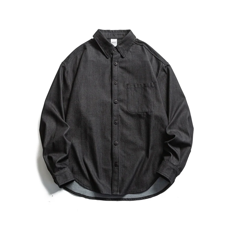 Herren Boxy Hemdjacke aus robustem Twill mit abgerundetem Saum Nord Taschen