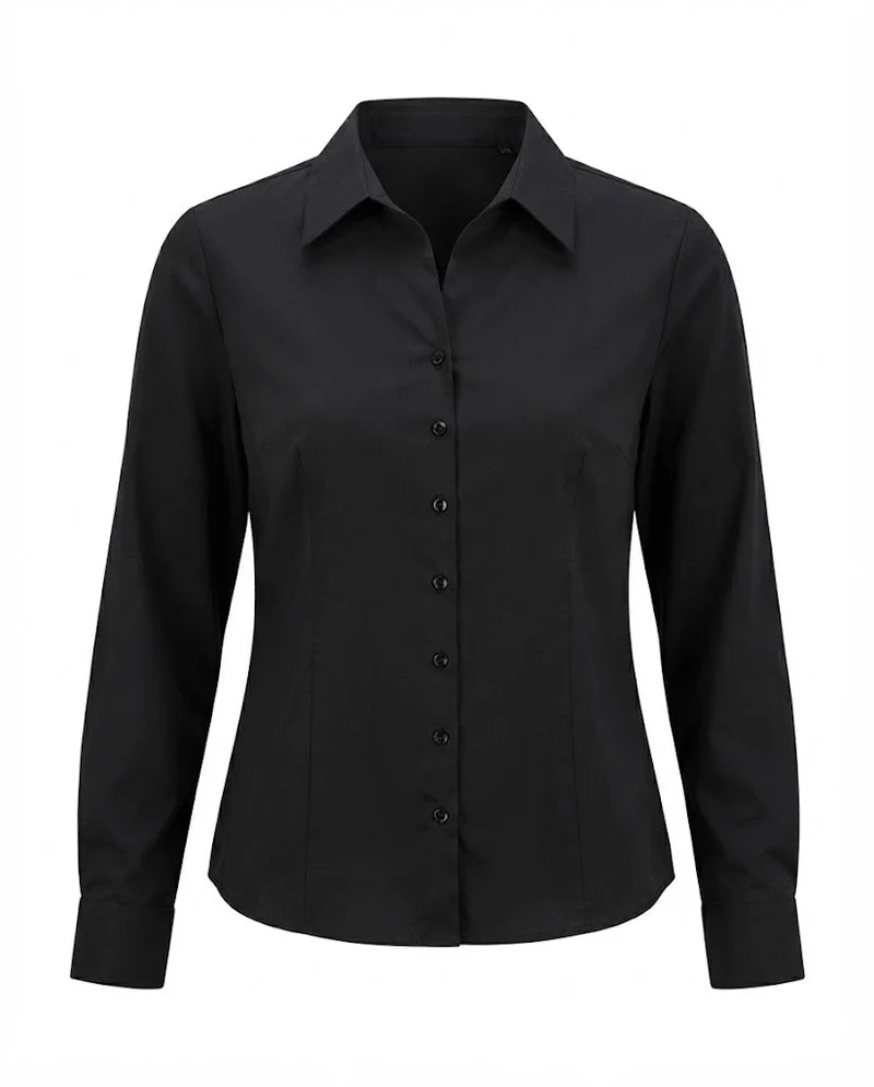 Damen Seidenähnliche Bluse mit Viskose-Mix und tailliertem Schnitt Nord Taschen