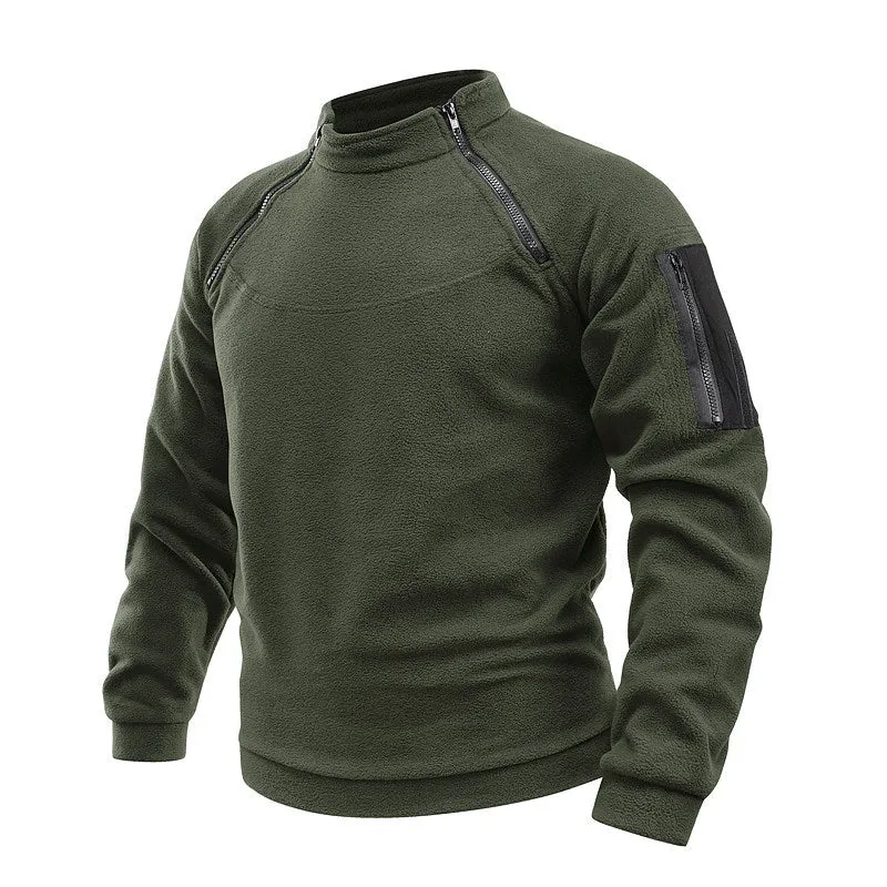 Herren Thermo-Tactical-Sweatshirt mit Fleece-Innenfutter, Reißverschluss-Schultern & Armtasche Nord Taschen