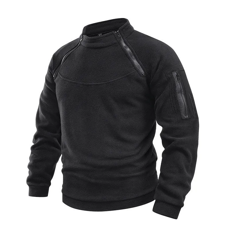 Herren Thermo-Tactical-Sweatshirt mit Fleece-Innenfutter, Reißverschluss-Schultern & Armtasche Nord Taschen