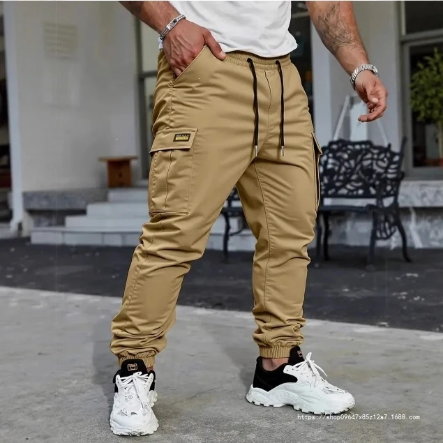 Herren Tapered Utility-Cargohose mit Tunnelzugbund, elastischen Bündchen und Mehrfachtaschen Nord Taschen