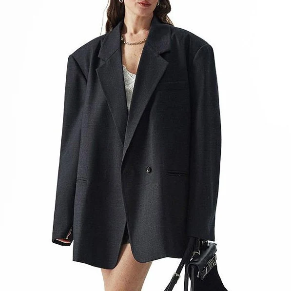 Damen Oversized Blazer mit lässigem Schnitt Nord Taschen