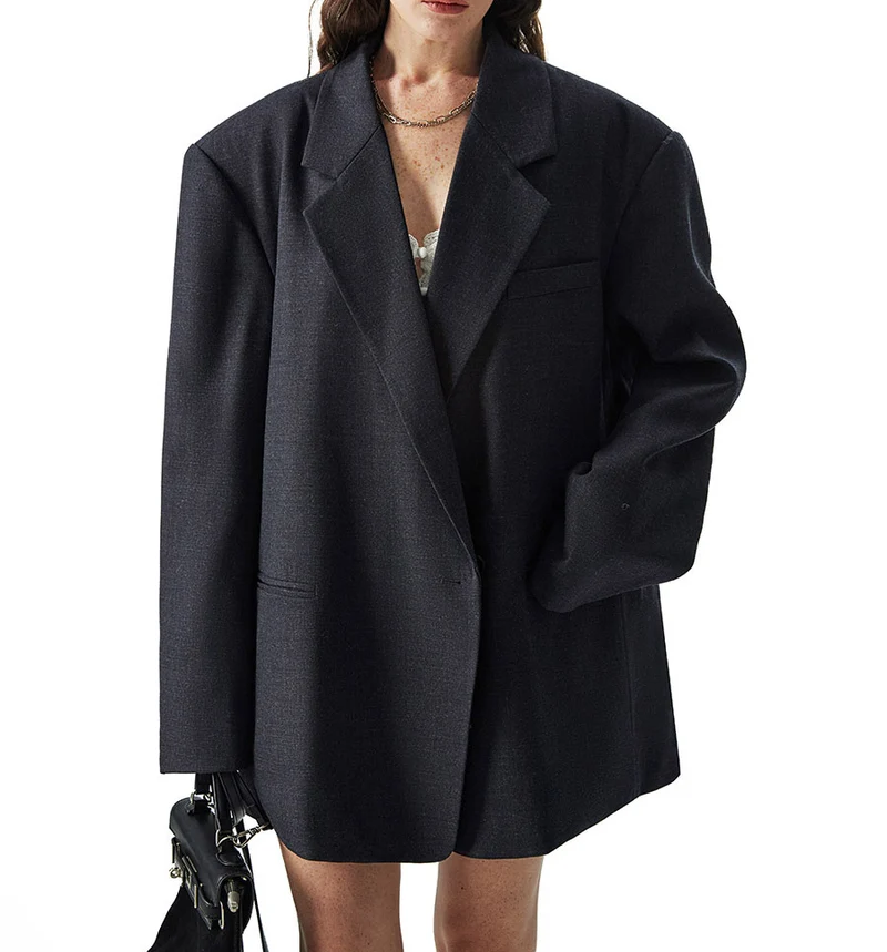 Damen Oversized Blazer mit lässigem Schnitt Nord Taschen