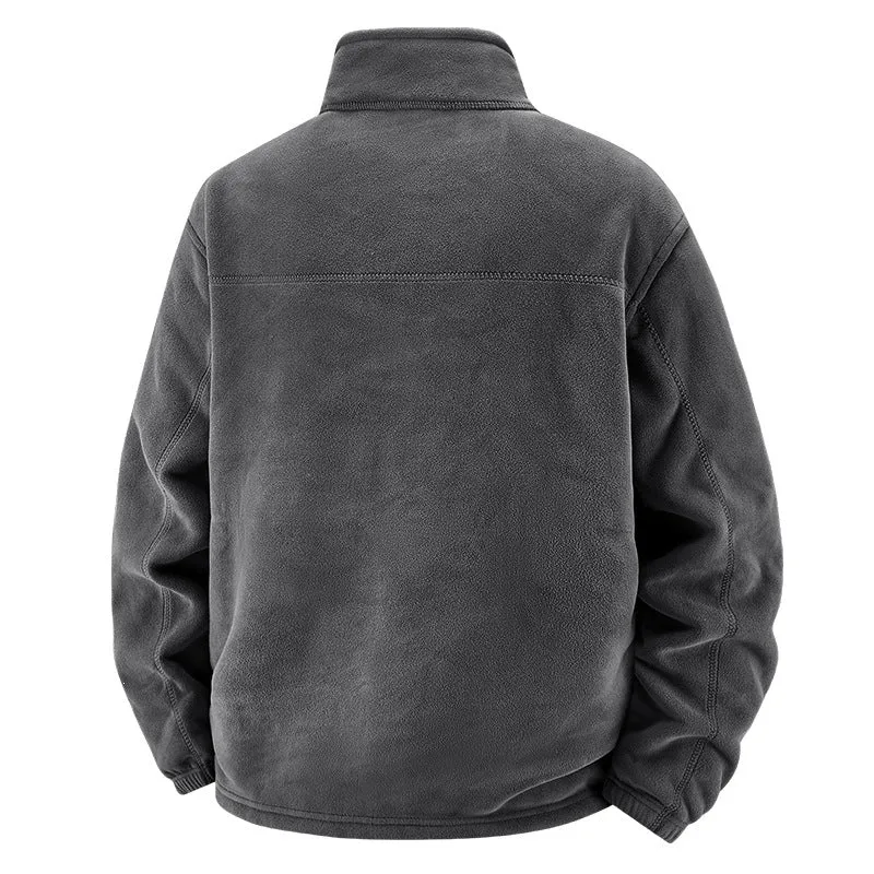 Herren Thermo-Fleece-Outdoorjacke mit Teddy-Innenfutter, Brustreißverschluss & windabweisender Oberfläche Nord Taschen