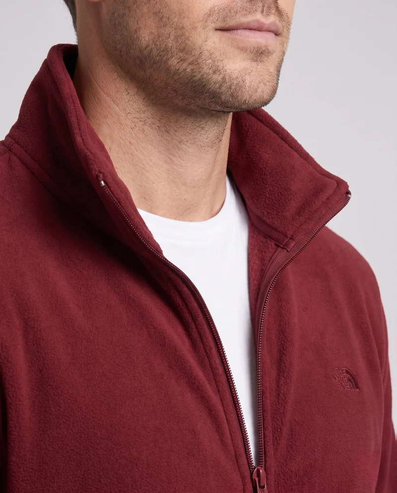 Herren Warm Fleece Trainingsjacke mit Stehkragen, Voller Reißverschluss und Logo-Stickerei