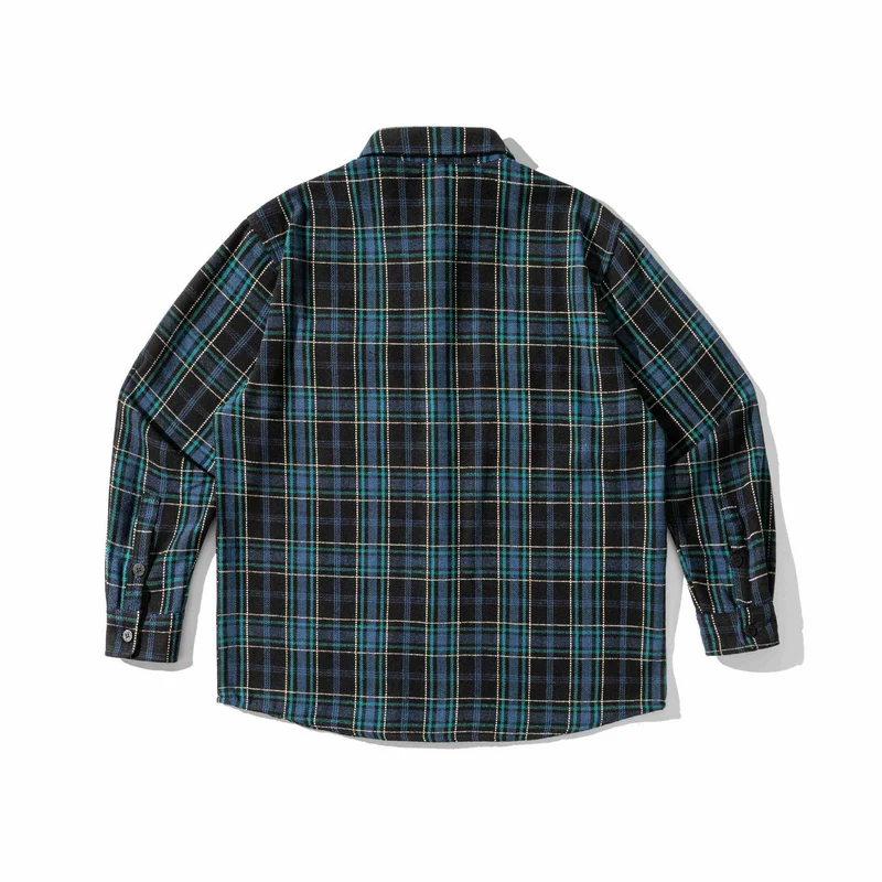 Herren Karriertes Flanell‑Overshirt mit gerundetem Saum und aufgesetzten Brusttaschen Nord Taschen