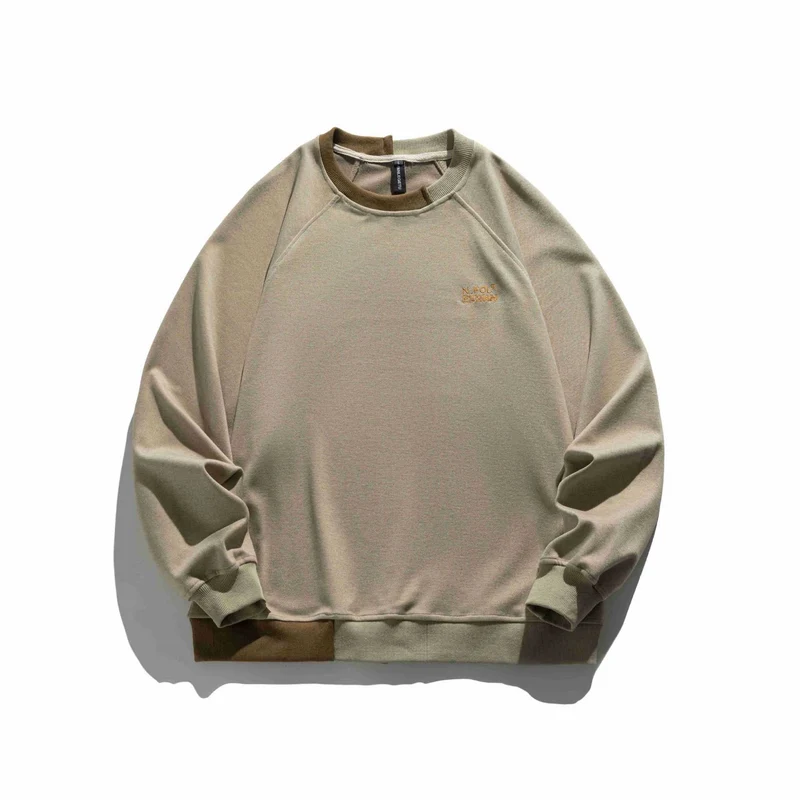 Herren Komfortabler Baumwoll-Sweatshirt mit Kontrastbündchen und Sticklogo Nord Taschen