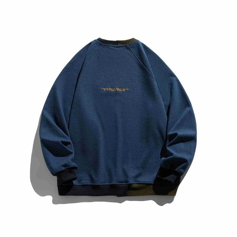 Herren Komfortabler Baumwoll-Sweatshirt mit Kontrastbündchen und Sticklogo Nord Taschen