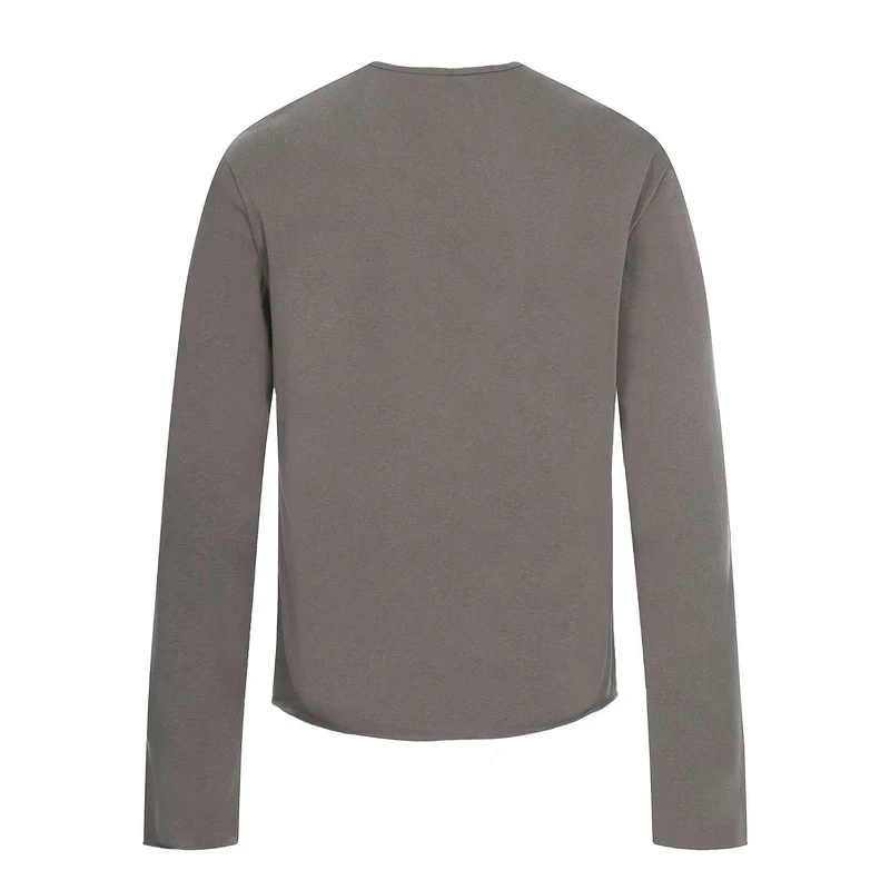 Herren Langarm-Henleyshirt mit asymmetrischer Knopfleiste und leichtem Relaxed Fit Nord Taschen
