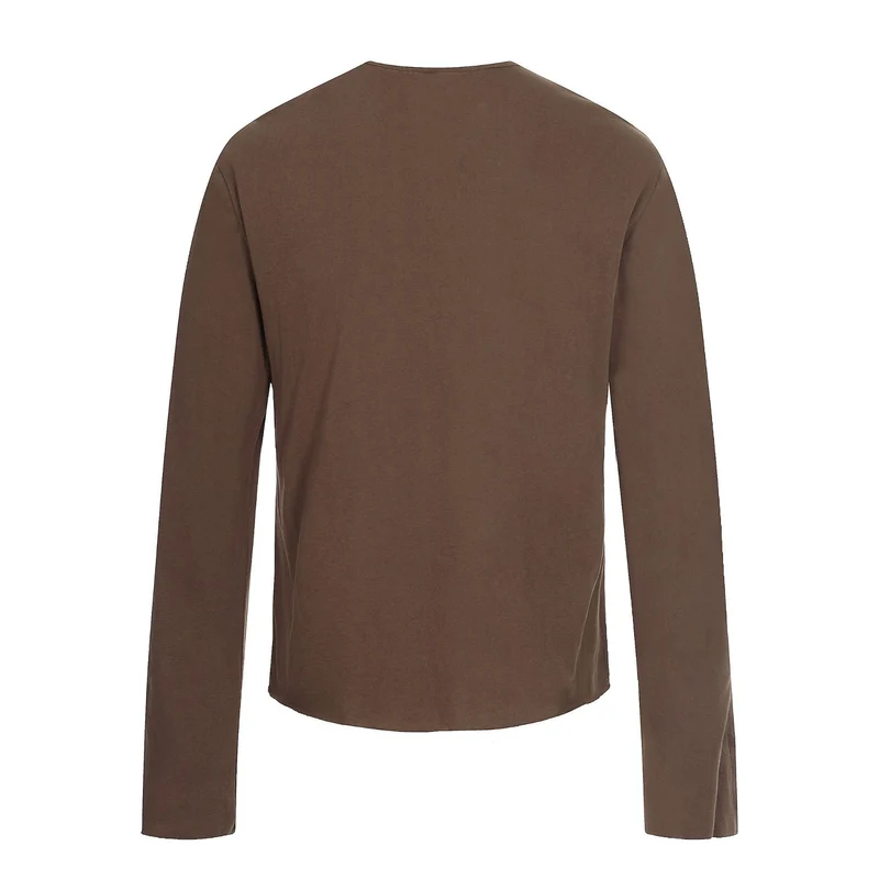 Herren Langarm-Henleyshirt mit asymmetrischer Knopfleiste und leichtem Relaxed Fit Nord Taschen