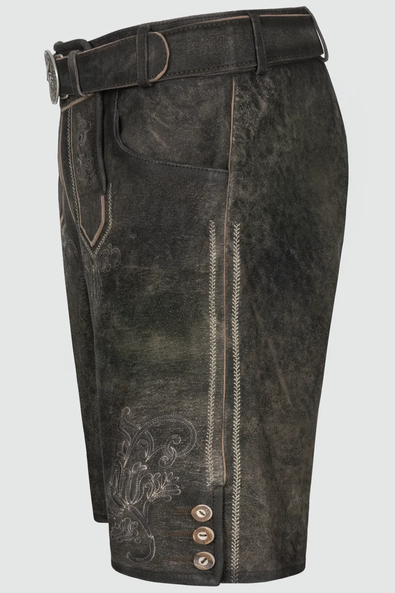 Herren Lederhose - ARIJUS % - Trachtenhose - Krüger Buam - 099610-000-0044 - mit Gürtel