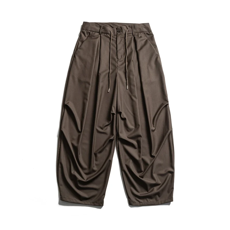 Herren Cropped-Hose mit Bundfalten, Tunnelzug und dezenter Bundverlängerung Nord Taschen