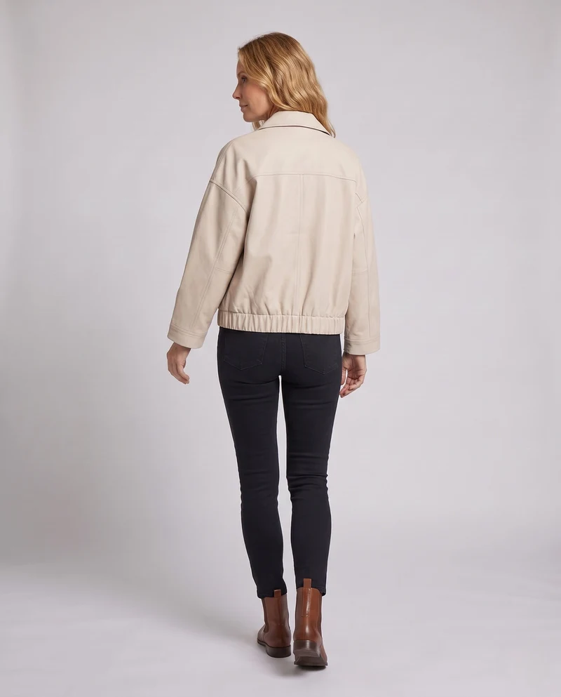 Damen Crop Utility Jacke mit Klapptaschen und elastischem Bund Nord Taschen