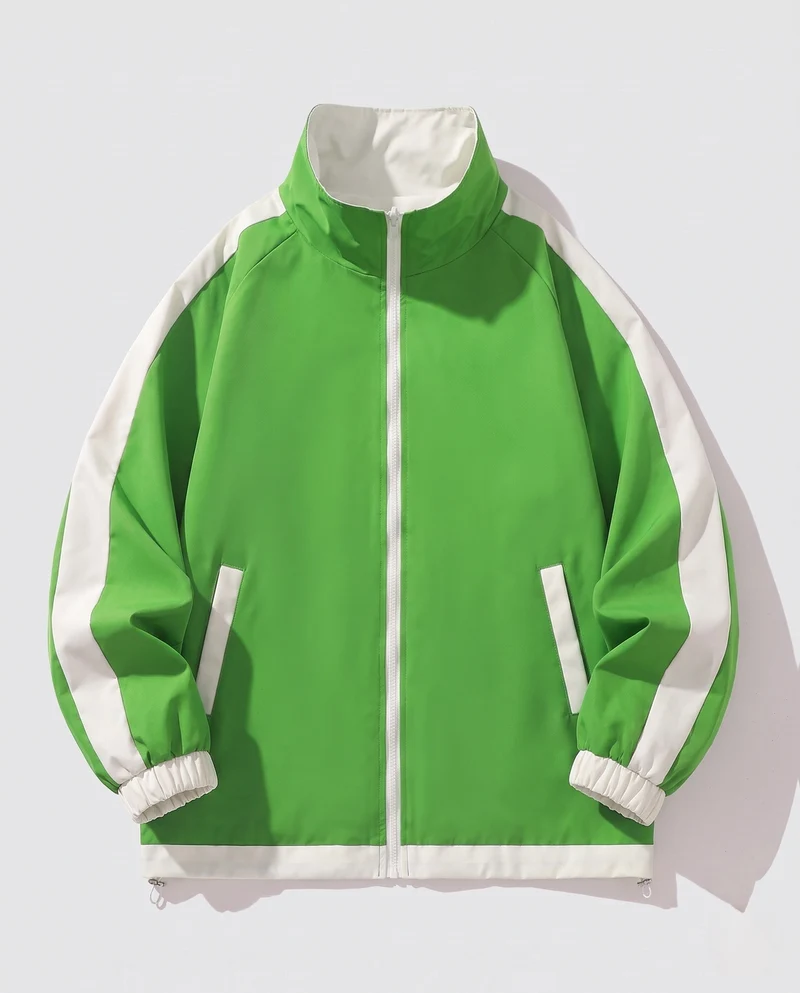 Unisex Wende-Übergrößen-Windbreaker mit Stehkragen, Kontrastdetails und Kordelzugsaum Nord Taschen