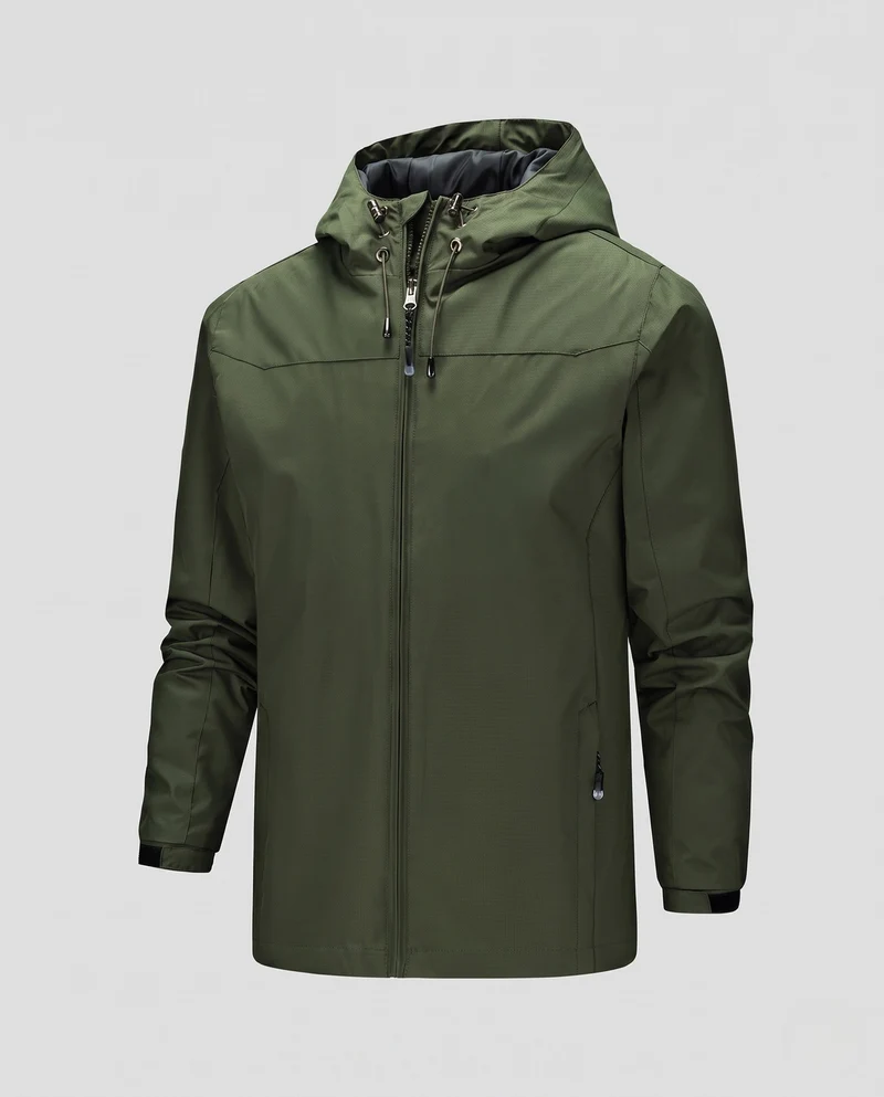 Herren Leichte Funktions Outdoor Jacke mit Kapuze, Mehrlagiges Softshell und Versteckter Reißverschluss Nord Taschen
