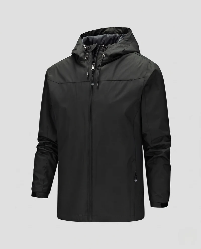 Herren Leichte Funktions Outdoor Jacke mit Kapuze, Mehrlagiges Softshell und Versteckter Reißverschluss Nord Taschen