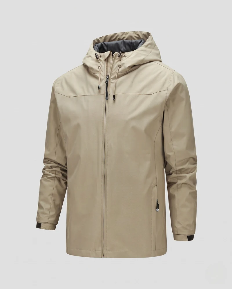 Herren Leichte Funktions Outdoor Jacke mit Kapuze, Mehrlagiges Softshell und Versteckter Reißverschluss Nord Taschen