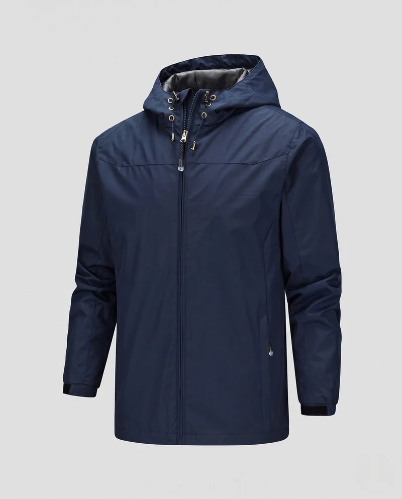 Herren Leichte Funktions Outdoor Jacke mit Kapuze, Mehrlagiges Softshell und Versteckter Reißverschluss Nord Taschen