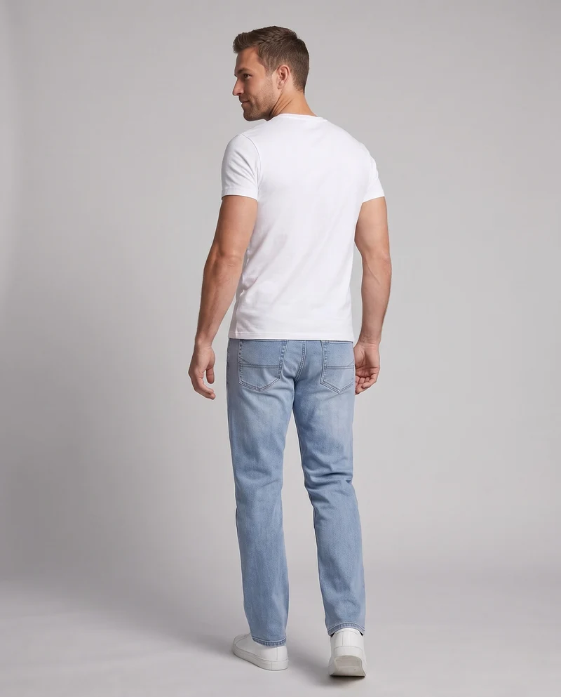 Herren Relaxed-Fit Denim-Hose mit extra weitem Bein und elastischem Komfortbund Nord Taschen