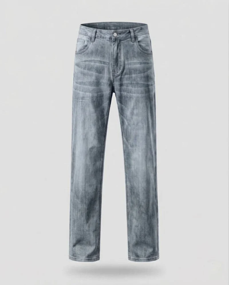 Herren Relaxed-Fit Denim-Hose mit extra weitem Bein und elastischem Komfortbund Nord Taschen