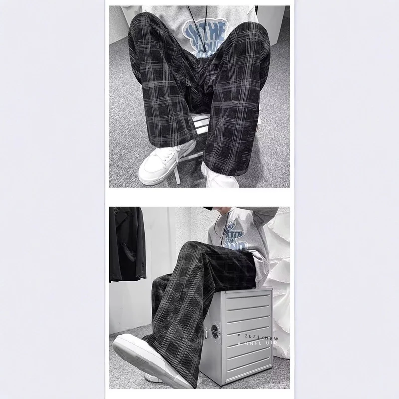 Damen Weit geschnittene Karohose Nord Taschen