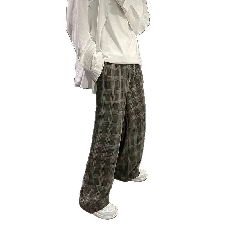 Damen Weit geschnittene Karohose Nord Taschen