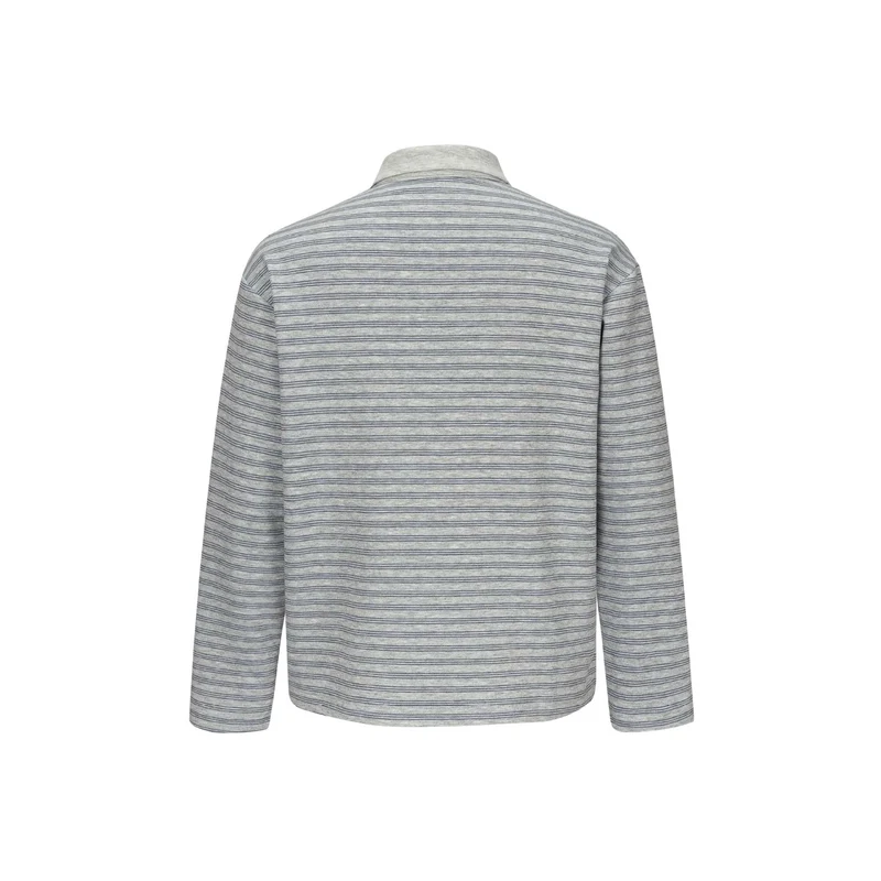 Herren Langarm-Polohemd im Relaxed‑Fit mit feinem Streifenstrick Nord Taschen