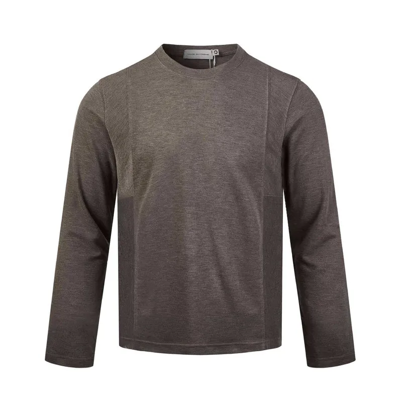 Herren Langärmeliges Feinstrick-Sweatshirt mit Rundhals und dezenter Nahtführung Nord Taschen