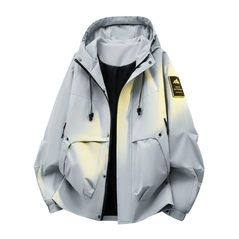 Herren Wattierte Kapuzen-Utility-Jacke mit abnehmbarem Innenfutter & hohem Stehkragen Nord Taschen