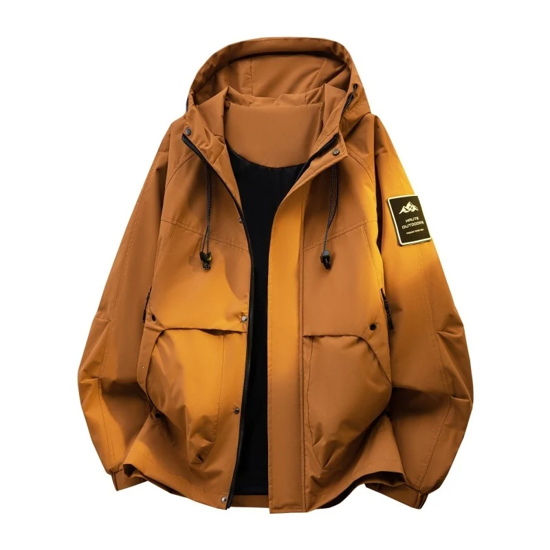 Herren Wattierte Kapuzen-Utility-Jacke mit abnehmbarem Innenfutter & hohem Stehkragen Nord Taschen