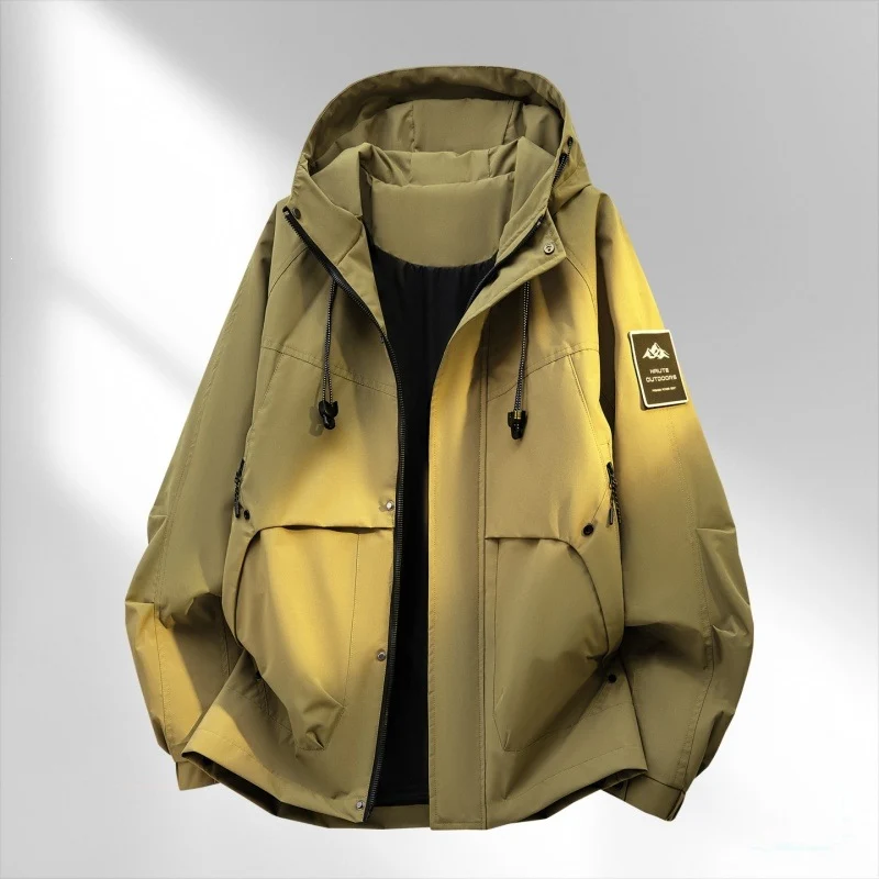 Herren Wattierte Kapuzen-Utility-Jacke mit abnehmbarem Innenfutter & hohem Stehkragen Nord Taschen