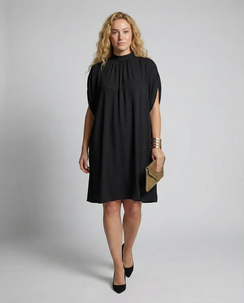 Modernes Damenkleid mit Fledermausärmeln - Arvani