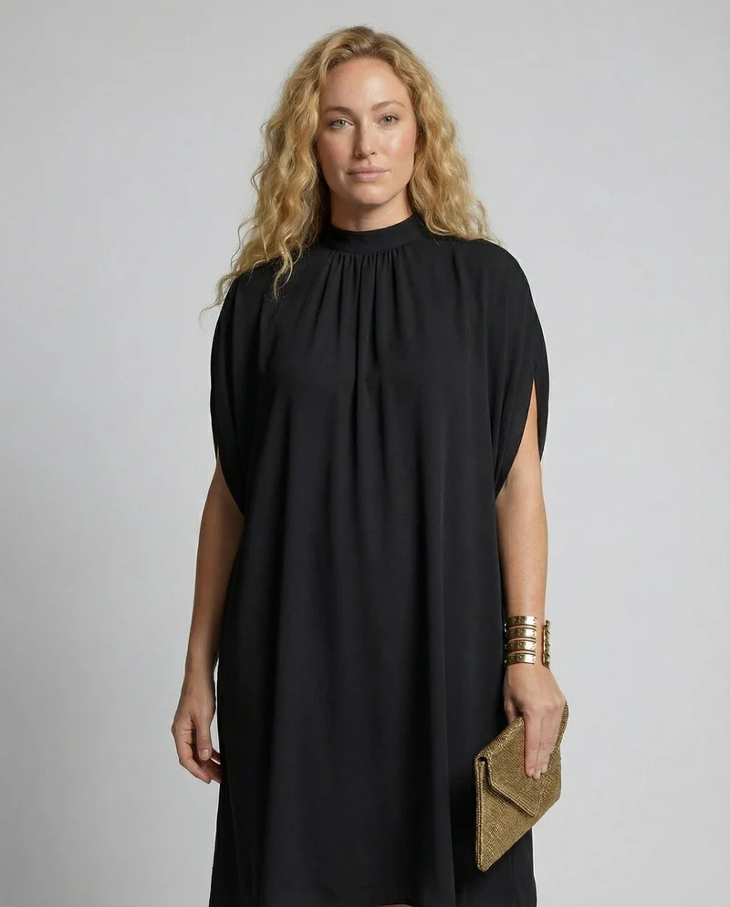 Modernes Damenkleid mit Fledermausärmeln - Arvani