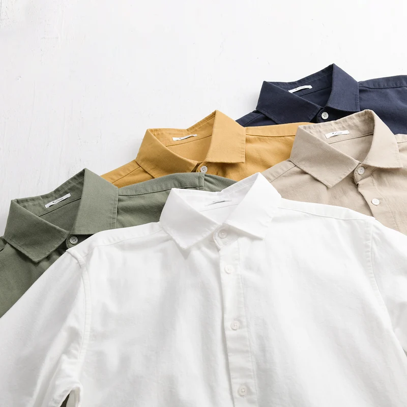 Herren Leichtes Leinen-Baumwoll-Overshirt mit Kentkragen, Relaxed‑Fit und durchgehender Knopfleiste Nord Taschen