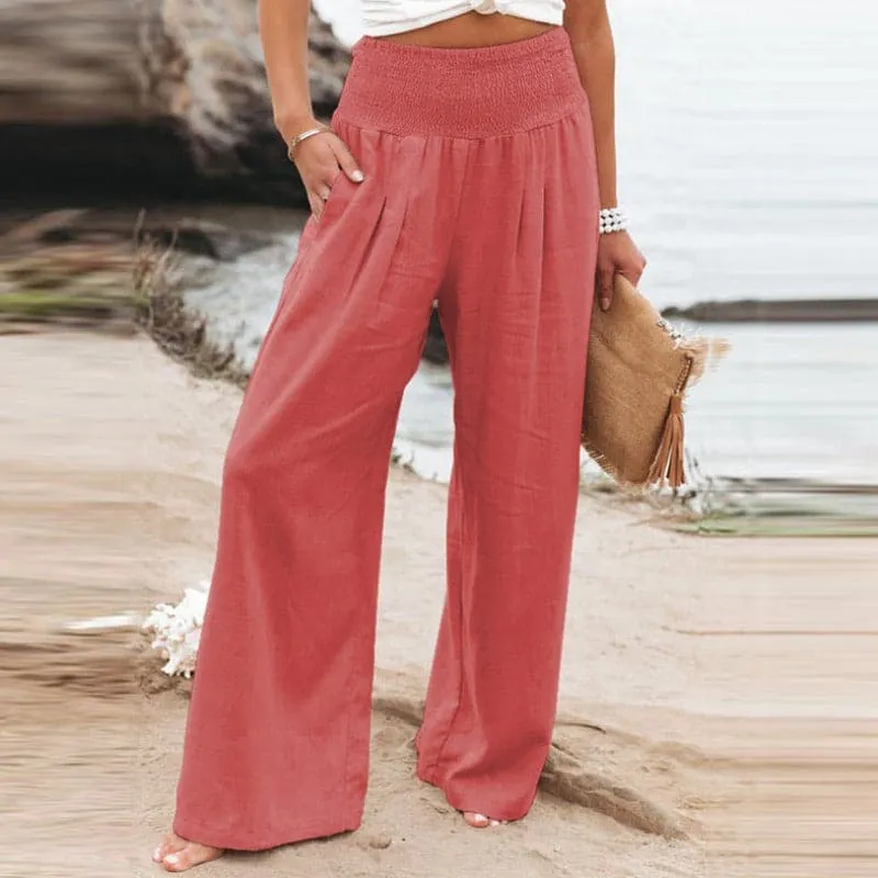 Nord Taschen | Lässige Weite Leinenhose für Frauen