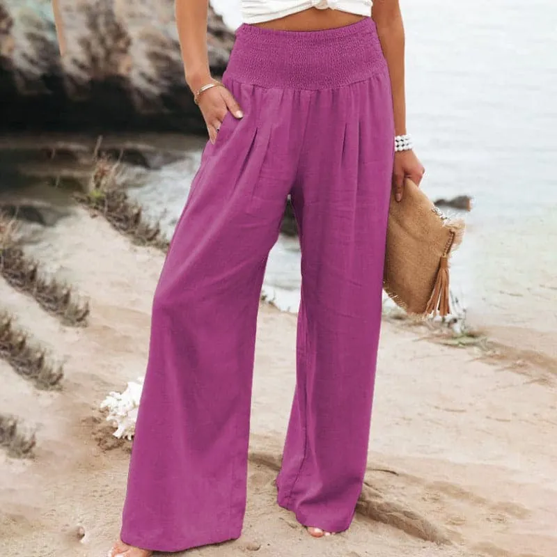 Nord Taschen | Lässige Weite Leinenhose für Frauen