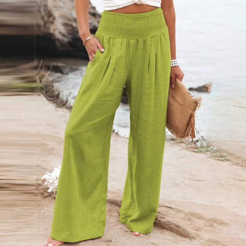 Nord Taschen | Lässige Weite Leinenhose für Frauen