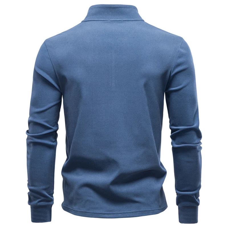 Herren funktionaler Sweatshirt mit hohem Kragen und kurzem Reißverschluss