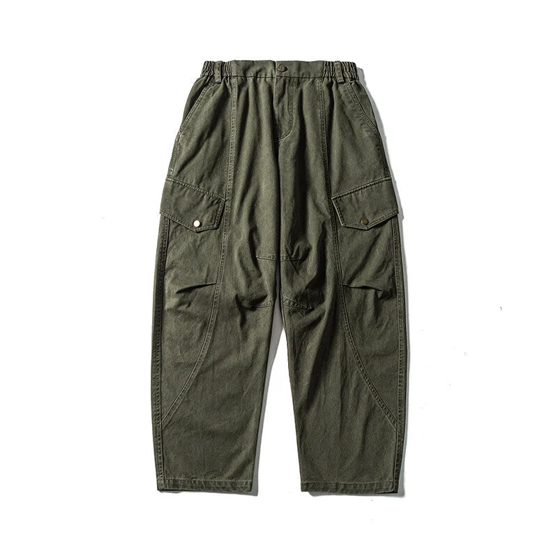 Herren Lässige Workwear-Cargohose mit Gummibund und aufgesetzten Klappentaschen Nord Taschen
