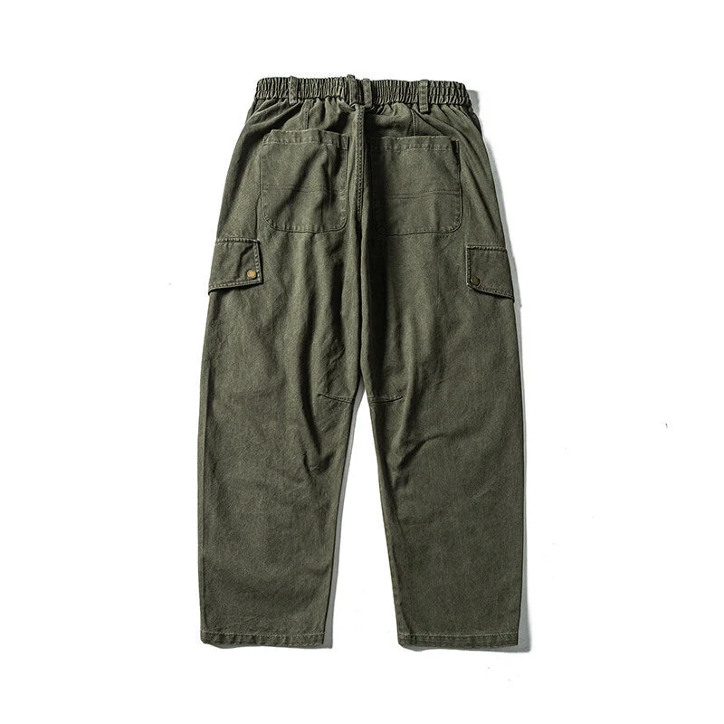 Herren Lässige Workwear-Cargohose mit Gummibund und aufgesetzten Klappentaschen Nord Taschen