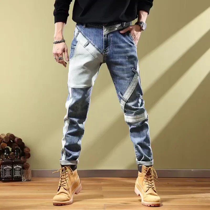 Herren Einzigartige Ripped Denim Jeans Nord Taschen