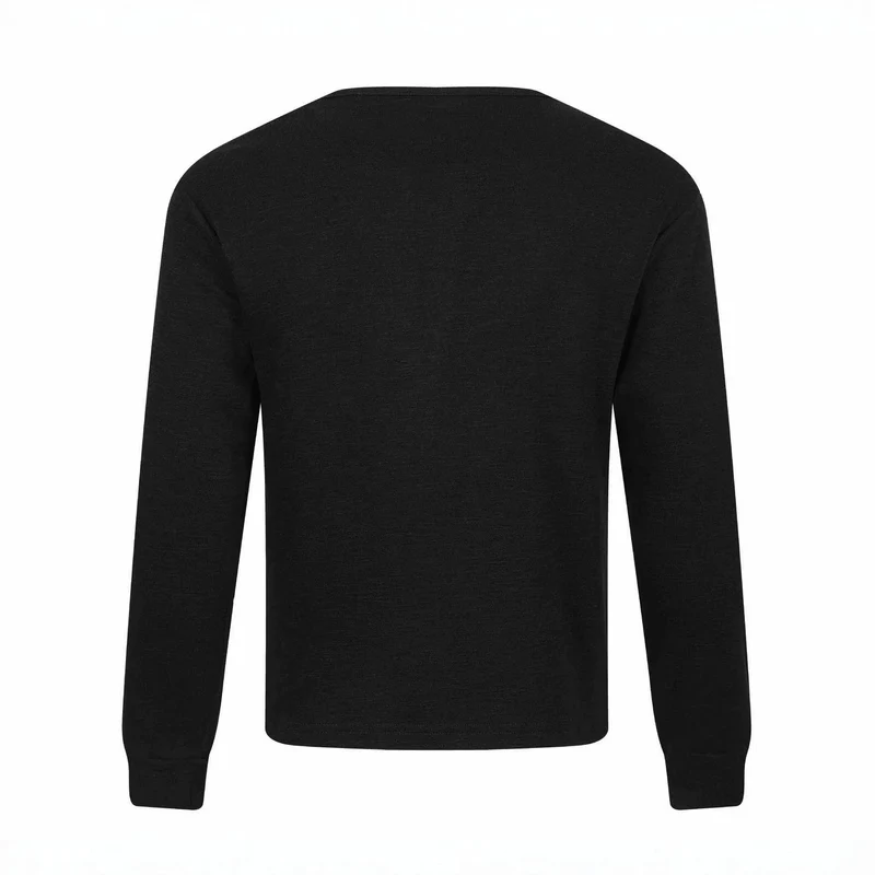 Herren Langärmeliges Henleyshirt mit vintage-Print und Knopfleiste Nord Taschen