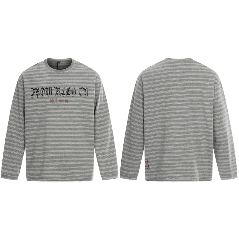 Herren Langärmeliges Streifen-Shirt mit Rundhalsausschnitt und Gothic-Print Nord Taschen