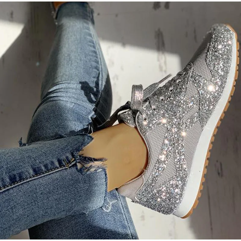 Sportschuhe mit Pailletten In Glitzer