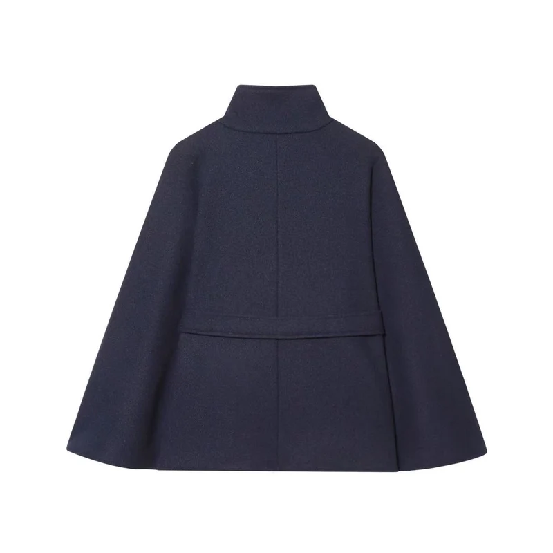 Damen Kurz-Cape mit wattierter Konstruktion, Stehkragen und Bindegürtel Nord Taschen